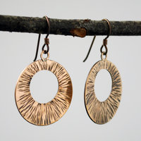 Hammered Bronze Wide Circle Earrings