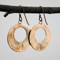 Hammered Bronze Wide Circle Earrings