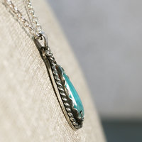 Gem Silica Sterling Silver Pendant closeup angle