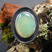 Chrysoprase silver pendant
