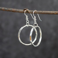 Silver Hoop Earrings hanging