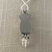 Graveyard Point Plume Agate Pendant with Lightning Bolts, back