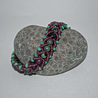 Ruby in Zoisite and Chrysoprase Beaded Bracelet with Czech Seed Beads  J-2239