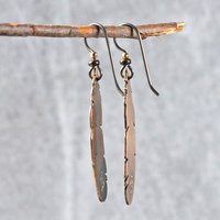 Bronze Feather Earrings