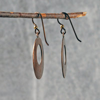 Hammered Bronze Open Circle Earrings