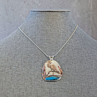Heron Pendant with Blue Opal-RESERVED