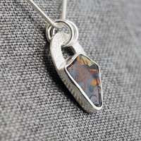 Small Silver Boulder Opal Pendant