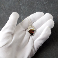 Small Silver Boulder Opal Pendant