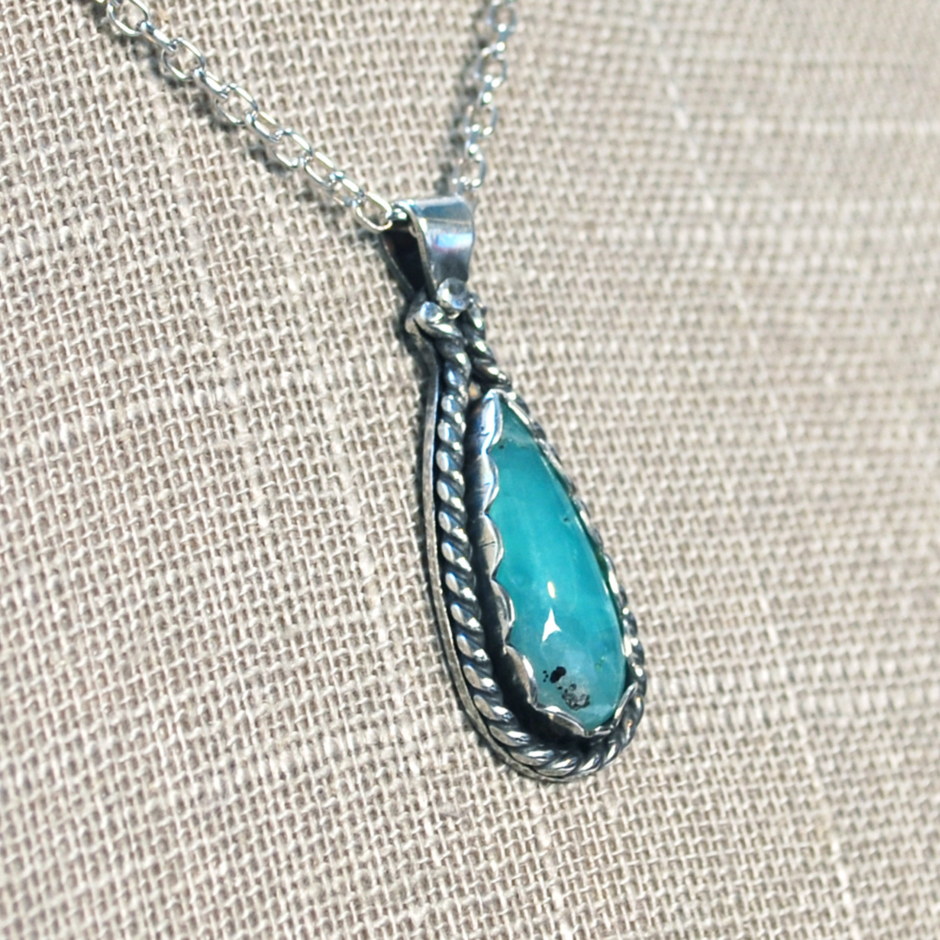 Gem Silica Sterling Silver Pendant closeup angle