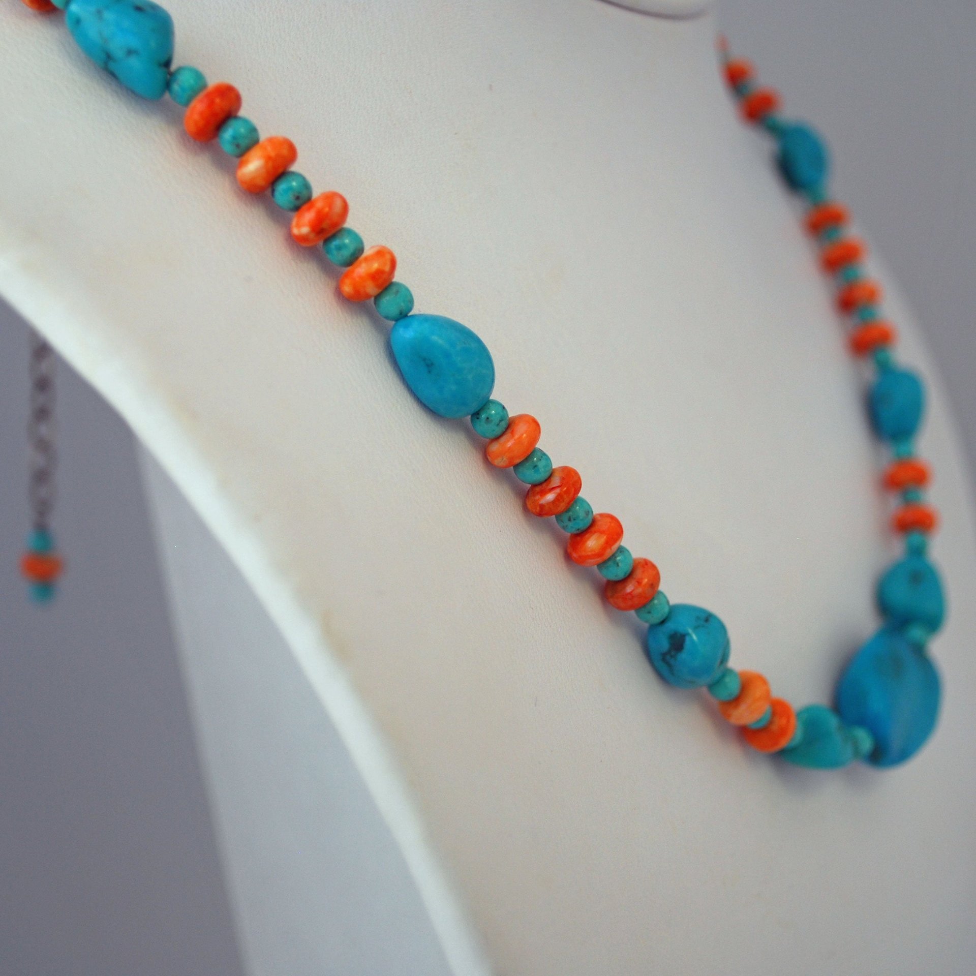 Sleeping Beauty Turquoise and Spiny Oyster Shell Necklace