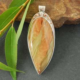 Picture Jasper Silver Pendant, Willow Tree Cut-out