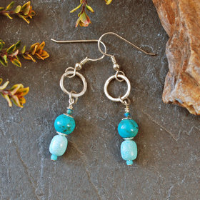 Silver and Turquoise Dangle Earrings