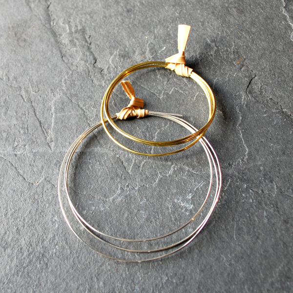 Brass wire, sterling silver wire