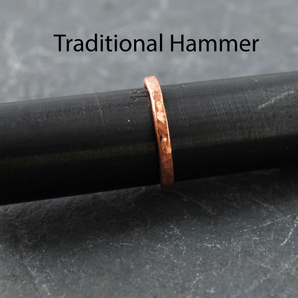 Hammered Copper Stacking Ring, Traditional Hammered Texture