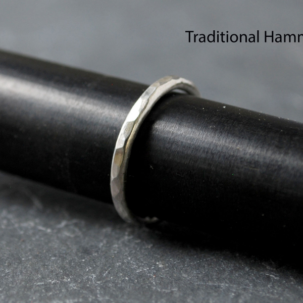 Hammered Sterling Silver Stacking Ring, traditional hammer