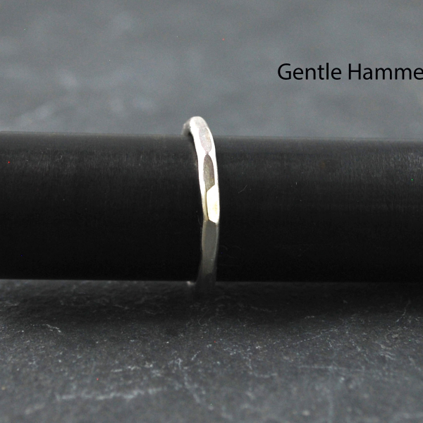 Hammered Sterling Silver Stacking Ring, gentle hammer