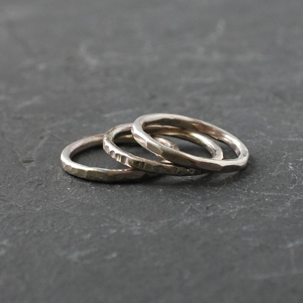 Hammered Sterling Silver Stacking Rings