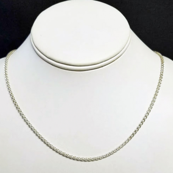 sterling silver wheat chain hanging