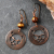 Copper Cougar, Wild Cat Earrings with Tigers Eye