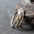 Hammered Sterling Silver Stacking Rings, side view