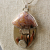 Silver, Copper Mushroom Pendant, with Ocean Jasper, Snail close-up