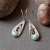Larimar Earrings, Sterling Silver with Waves