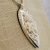 Plume Agate Pendant, with Druzy, Sterling Silver close-up angle other side