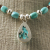 Nacozari Turquoise, Silver, Copper Necklace, pendant close-up back