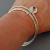 Silver and Bronze Bangle Set with Gemstone Charm