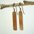 Copper Dangle Earrings, Leaf Impressed Texture