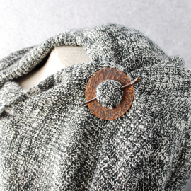 Rustic Hammered Copper Shawl Pin on scarf