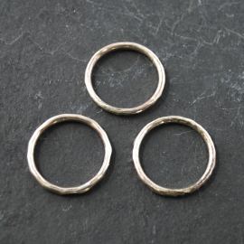 Hammered Sterling Silver Stacking Rings, front view