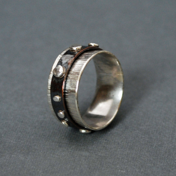 Silver and Copper Spinner Ring