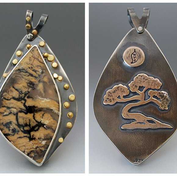Tiger Plume Agate Pendant