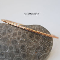 Hammered Bronze Skinny Bangles, Single or Set