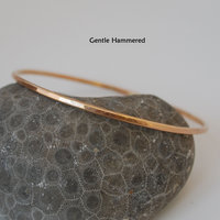 Hammered Bronze Skinny Bangles, Single or Set