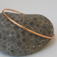Hammered Bronze Skinny Bangles, Single or Set