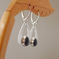 sterling silver amethyst Art Deco style earrings