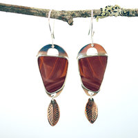 Wonderstone Silver Earrings with Pierced Trees