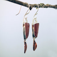 Wonderstone Silver Earrings with Pierced Trees