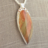 Picture Jasper Silver Pendant, Willow Tree Cut-out
