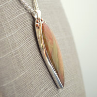 Picture Jasper Silver Pendant, Willow Tree Cut-out