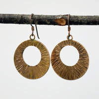 Hammered Bronze Wide Circle Earrings