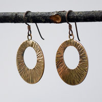 Hammered Bronze Wide Circle Earrings