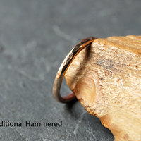 Hammered Bronze Stacking Ring, Cross Hammer