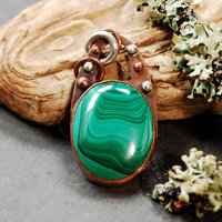 Copper Malachite Pendant front