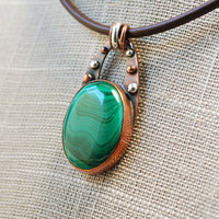 Copper Malachite Pendant angle
