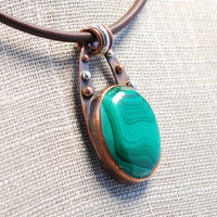 Copper Malachite Pendant angle