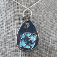 Silver Larimar pendant back