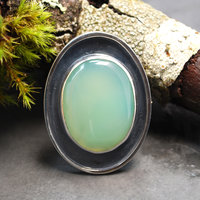 Chrysoprase Silver Pendant, Shadowbox Pendant